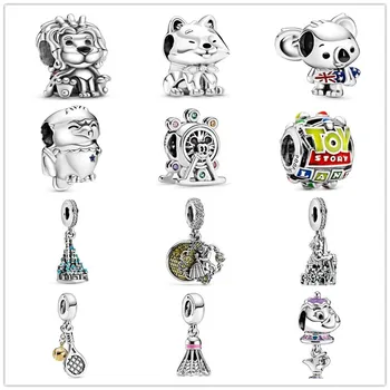 

925 Sterling Silver Charm 2020 Pre-Autumn Tennis Racket Dangle Beads Fit Pan Bracelet & Necklace Jewelry