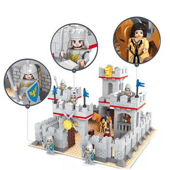 

2020 new Model Building Block Set Compatible With Knights And Horse Castle 686 Pcs 3d Brick Educational Hobbies Toys For Kids