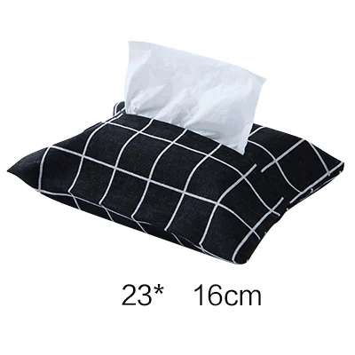 Creative Canvas Storage Box Organizer Paper Storage Towel Bag Tissue Bag Tissue Holder Paper Napkin Car Paper Towel Box K1079 D - Цвет: Black squares