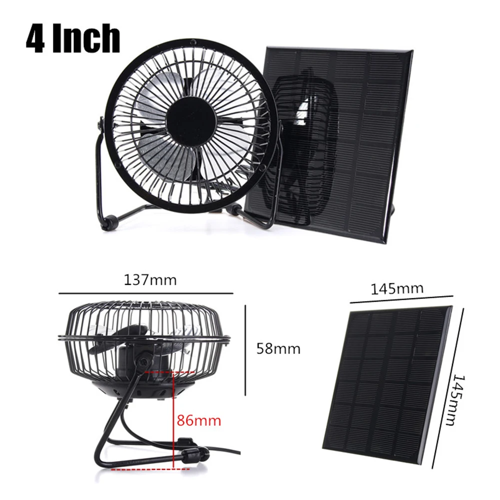 5W USB Solcellsfläkt Luftutsug Miniventilator Solpaneldriven fläkt Kylventilation USB Solcellsdriven panel_voghion.com