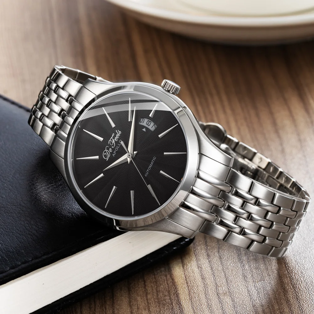 

Business Men Automatic Watch Classic Mechanical Watches Top Brand Luxury Male Stainless Steel Sapphire Clock Relojes Hombre