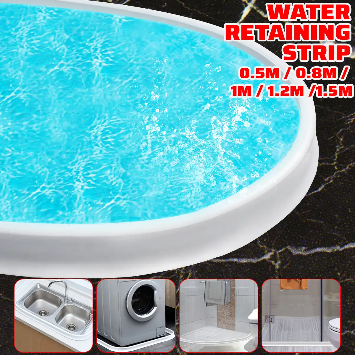 0.5M~1.5M White Flexible Water Retaining Strip Threshold Dam PVC Shower