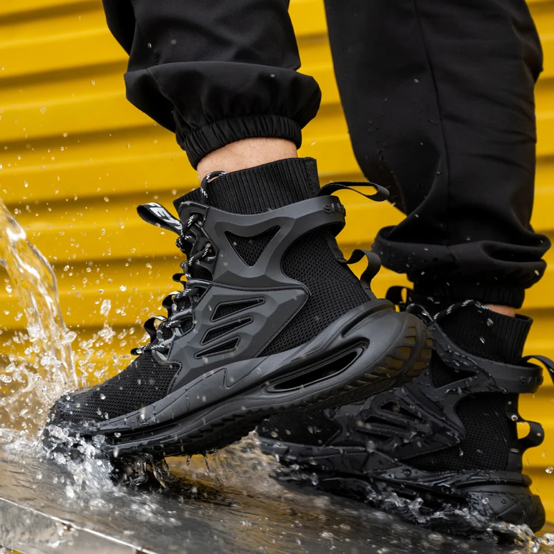 Safety shoes Large Size 50 Men Work Safety Boots Steel Toe Shoes Safety Boots Anti-smash Anti-puncture Work Sneakers Indestructible Shoes