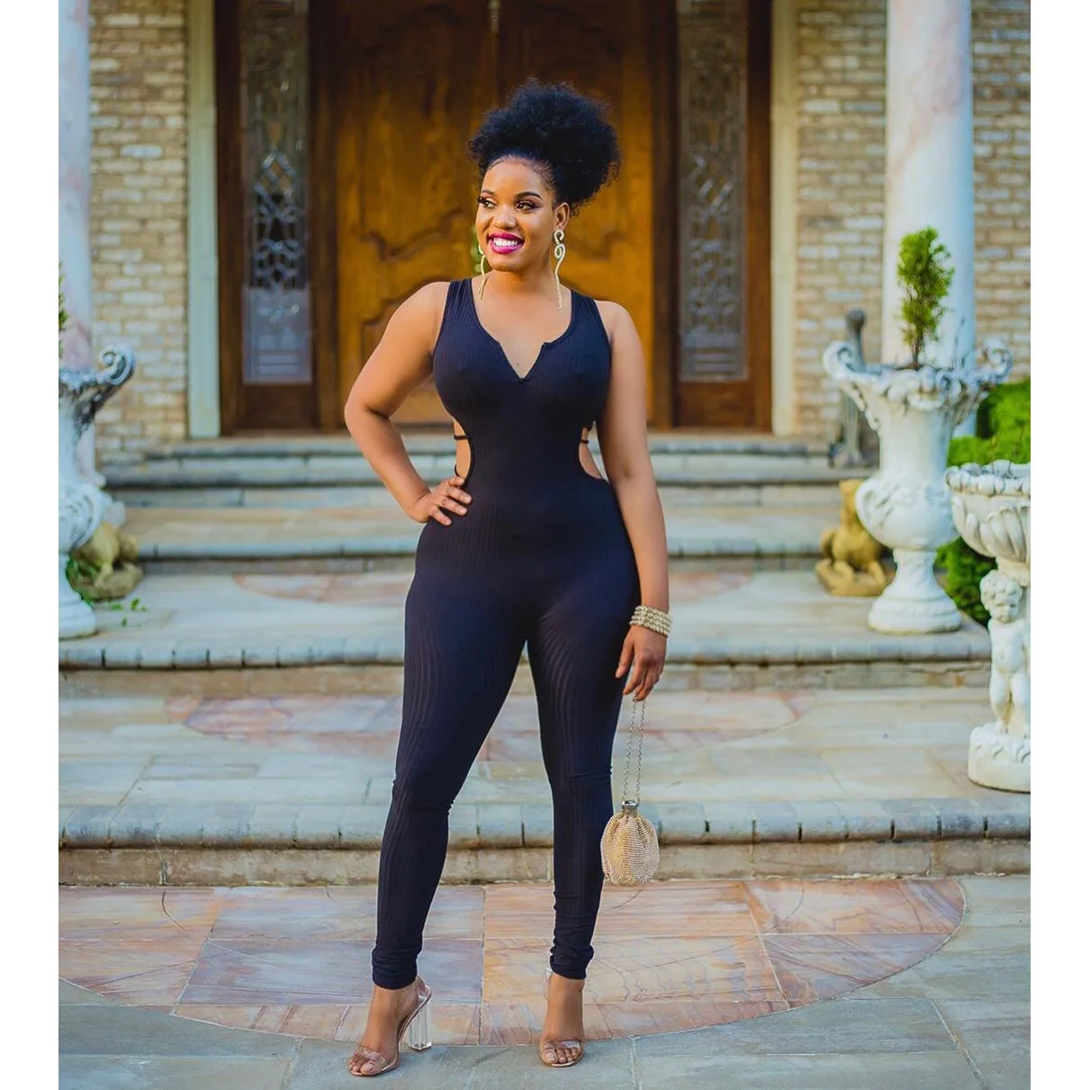 

2021 Fashion Hot Style Women's Summer Sexy Halter Solid Color Pit Strip Casual Jumpsuit Commuter