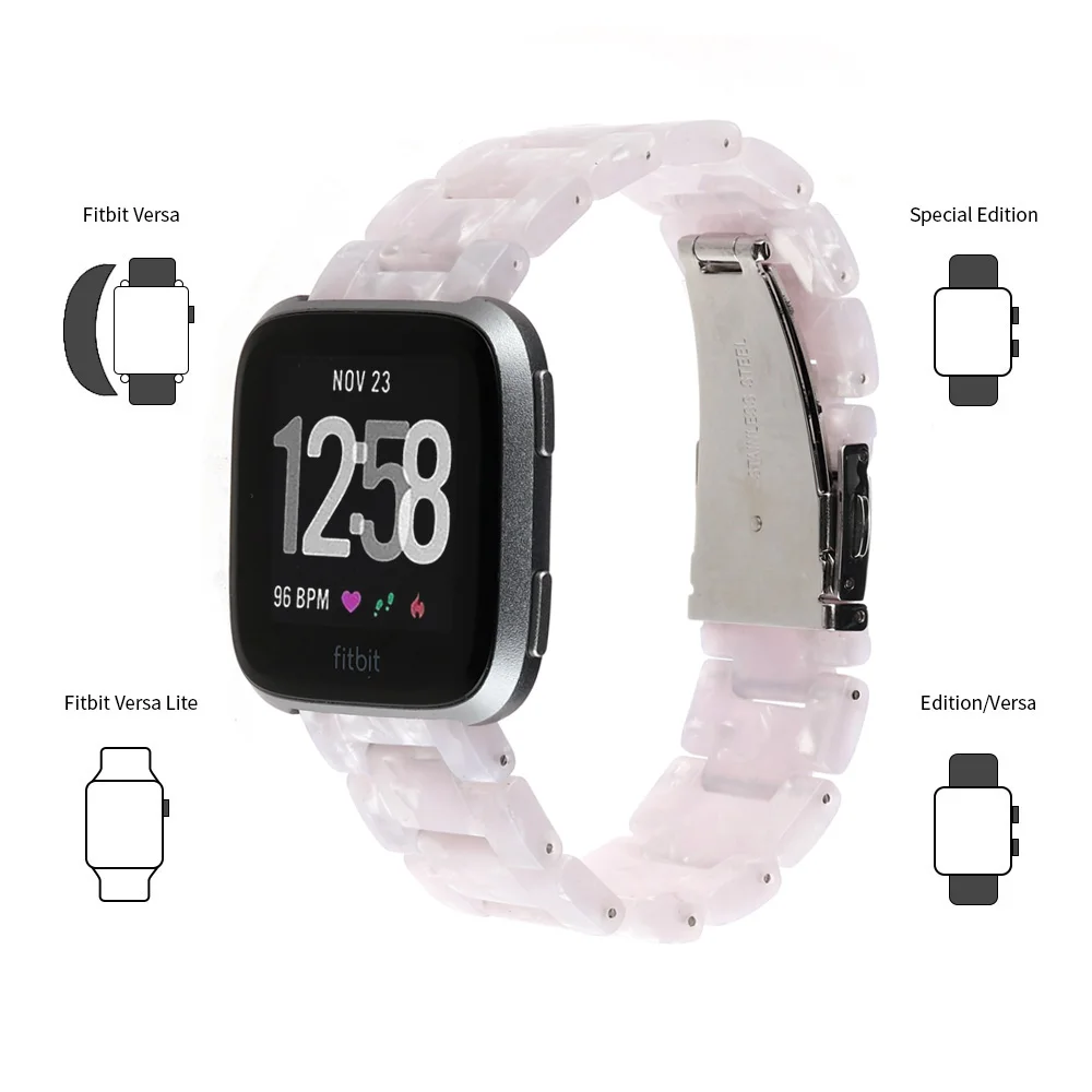 Fashion White Resin Replacement Wristband Strap Compatible with All Fitbit Versa 2/Versa Lite Edition for Women Men Watchband | Наручные