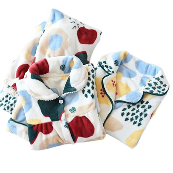 

Christmas trees Winter super warm sleepwear women quality thicken Flannel pajamas sets women coral velvet long sleeve pyjamas