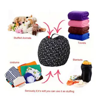 

Kids Stuffed Animal Storage Bean Bag Mulifunction Large Toy Organizer Durable Activity Organizer for Kids Bedroom