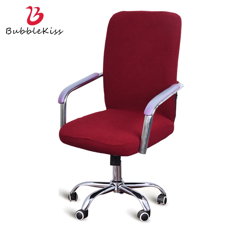 

Bubble Kiss Solid Color Chair Cover Spandex Computer Chair Cover Polyester Elastic Fabric Office Chair Cover Washable Removeable