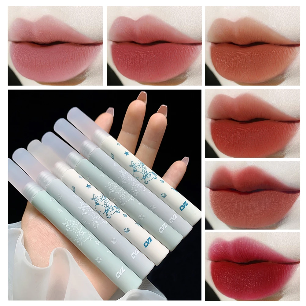 6 Colors Matte Velvet Lip Gloss Waterproof Long Lasting Liquid Lipstick High Pigmented Lip Makeup Gift