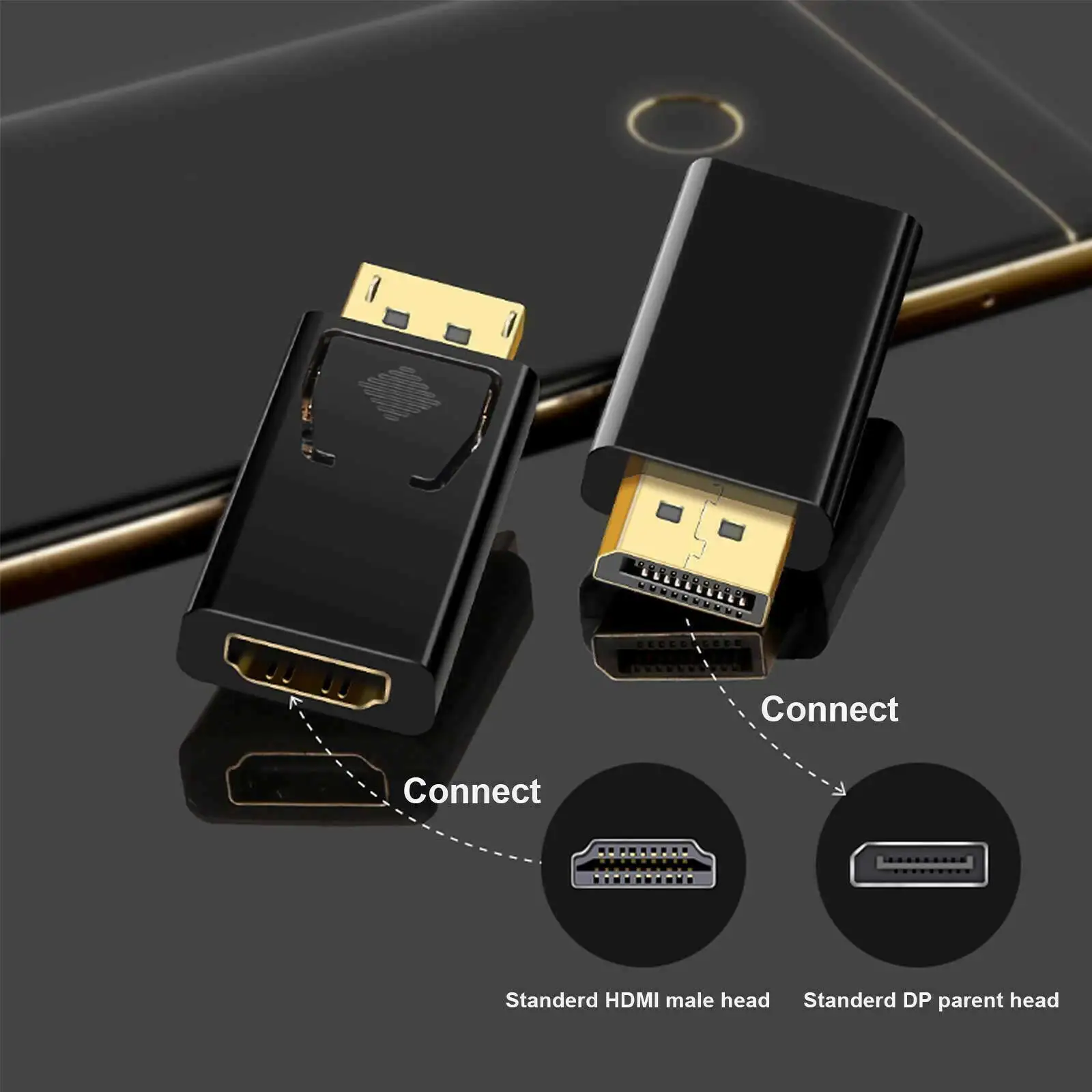 

New Display Port to HDMI Male Female Adapter Converter DisplayPort DP to HDMI