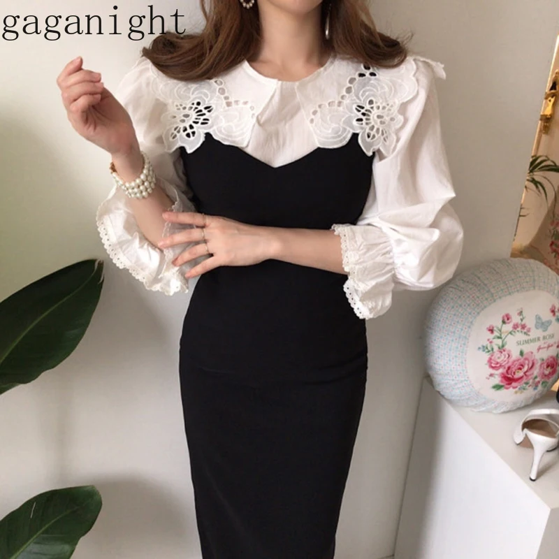 Gaganight элегантный винтажный Женский комплект из двух предметов белая ажурная