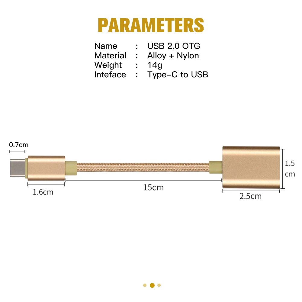 FONKEN type C OTG USB кабель 2,0 type C адаптер конвертер «Папа-мама» кабель нейлоновый сплав U диск мышь геймпад USB C разъем