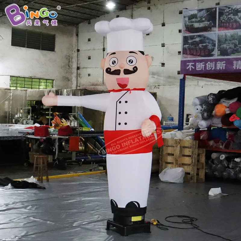 Free Shipping 2.5 meters inflatable chef air dancer for restaurant decoration / blow up waving chef air dancer balloons - toys 5