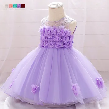 

1-3 year Girl's formal dress O neck sleeveless ponchos piano show host summer princess birthday ceremony children dress