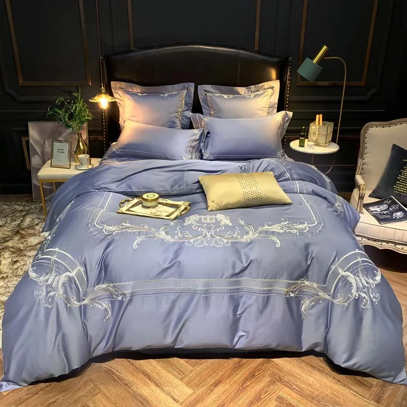 Light Luxury Egypt Cotton Classic Bedding Set Embroidery Duvet Cover