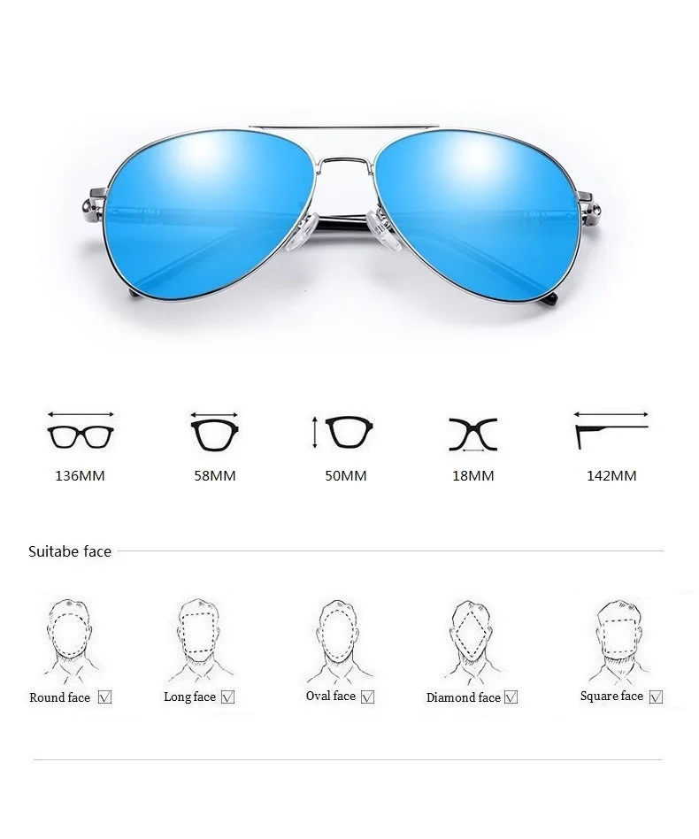 De lujo de los hombres gafas de sol polarizadas gafas de sol de conducción para hombres y mujeres de marca de diseñador para hombre Vintage piloto negro gafas de sol UV400