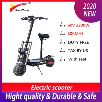 

60V 3200W Electric Scooter 80KM/H Patinete Electrico Adulto Dual Motor Wheel 11inch Foldable with Seat Monopattino Elettrico