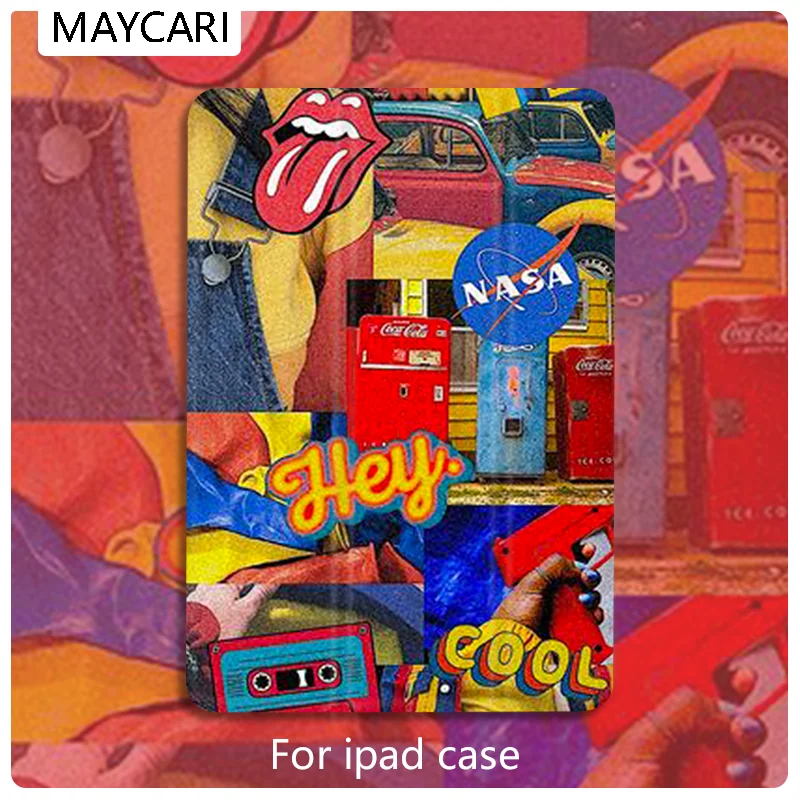 

Ipad 2 3 4 White Leather PU Hard Back Case Color Graffiti Cover Protective For 2020 iPad Pro 11 12.9 10.5 7.9 inch Mini 1 2 3 5