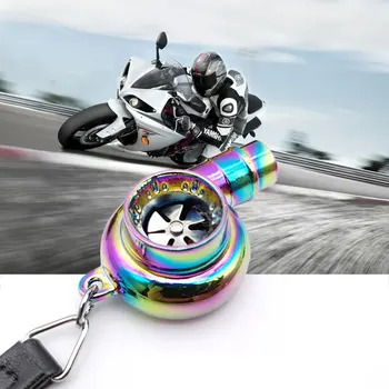 

Real Whistle Sound Turbo Keychain Sleeve Bearing Spinning Auto Part Turbine Turbocharger Key Chain Ring