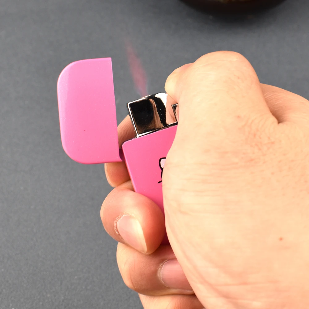 Creative Pink Flame Torch Lighter Portable Turbo Butane Gas Outdoor Windproof Cute Cigarette For Girls (No fuel) | Дом и сад