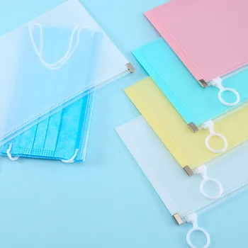 

4PCS Cute Printed Waterproof Portable Face Masks Organizer Foldable Cleaning Storage Box Protect Face Mask Universal Convenience