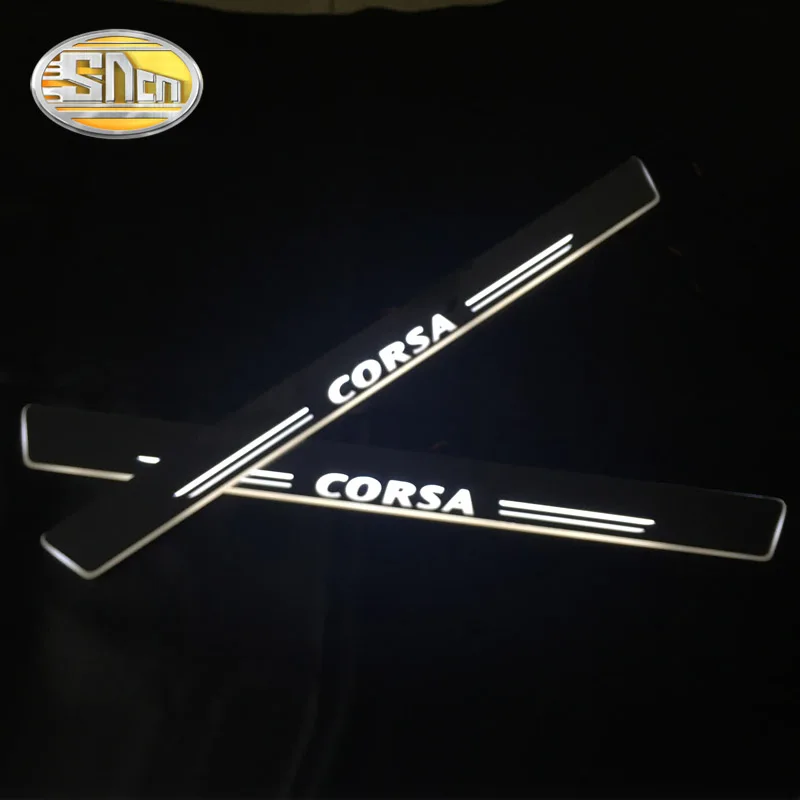 

For Opel Astra Vauxhall Acrylic Moving LED Welcome Pedal Scuff Plate Pedal Door Sill Pathway Light scuff plate threshold