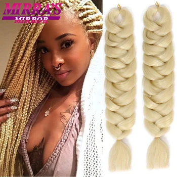 Long Jumbo Hair Braids Blonde Blue 1/3/4/5/6Pcs Synthetic Braiding Hair Extension For Braids Pink Braiding Hair 82inch 165g/Pack 1