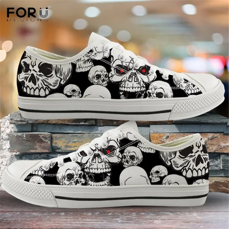 FORUDESIGNS; классическая женская Вулканизированная обувь с рисунком головы черепа; дышащие женские кроссовки; сезон весна-осень; сетчатый светильник; обувь на плоской подошве