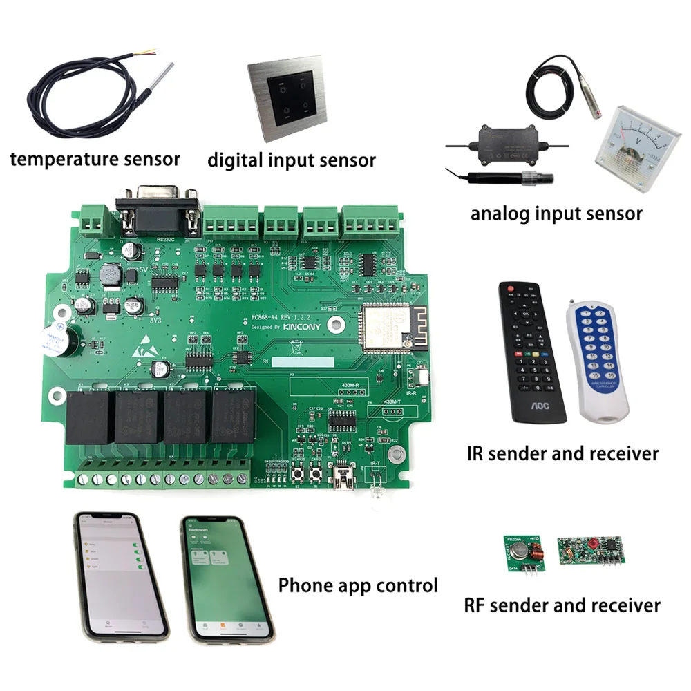 Módulo de Automação Código por Arduino Kincony Residencial Inteligente Controlador wi fi Relé Esp32 Placa Desenvolvimento ir rf Remoto Dimmer Interruptor a4 - Image 3
