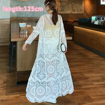 

summer woman plus long lace tops outwear lady holiday beach maxi lace kimono women maxi kimonos lady 3/4 sleeve lace cardigans