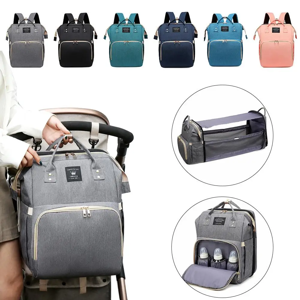 Newborn Baby Diaper Bag Backpack Bed Crib Reinforced Multifunctional Mommy Travel Shopping Storage Nappy Organizer | Мать и ребенок