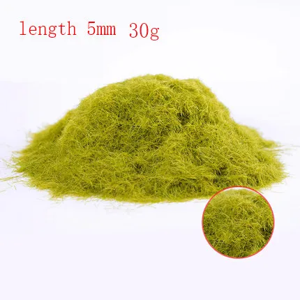 30g Scene Model Materia Yellow Green Turf Flock Lawn Nylon Grass Powder STATIC GRASS 3MM/5MM/8MM Modeling Hobby Craft Accessory 17
