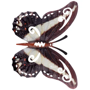 

Outdoor Garden Butterfly Wall Ornament Iron Metal Wall Hanging Adornment (Black)