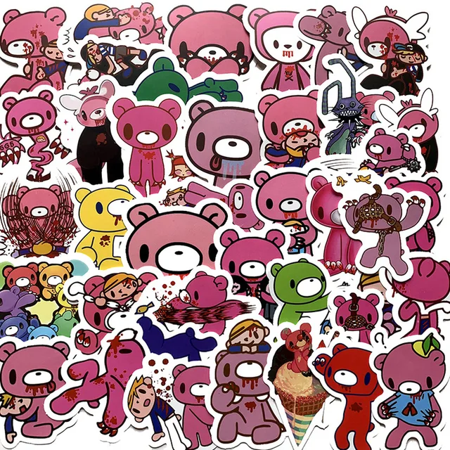 50PCS  Angry Bears Stickers Anime Stickers For Laptop Luggage Motorcycle Phone Skateboard For Kids Pegatinas 5