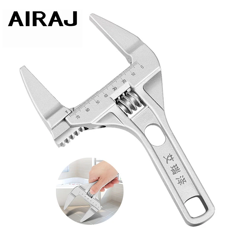 Adjustable Wrench16-68mm Large Opening Bathroom Spanner Wrench Nut Key Hand Tool