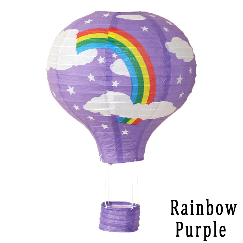 5 шт. большой воздушный шар бумажный фонарь Радужный висячий шар белые китайские фонарики желаний Свадебный на день рождения праздничный вечерние Декор - Цвет: Rainbow Purple