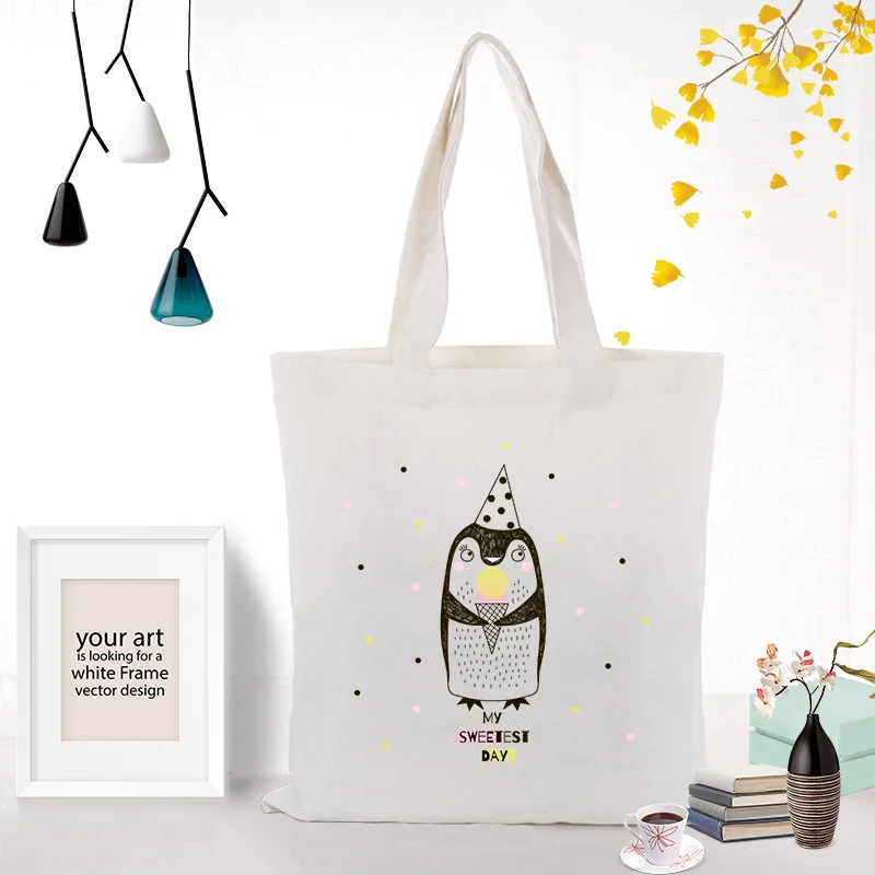 Холщовая Сумка-тоут, сумка для иллюстрации, сумка для ежедневного использования, пользовательский принт, текстовый логотип DIY, хозяйственная сумка с принтом, эко многоразовая утилизация