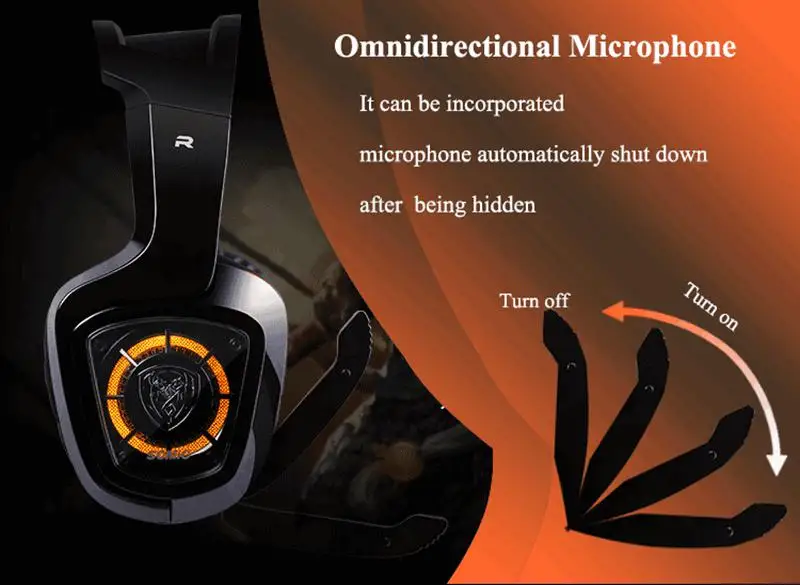 SOMiC G910 USB 7.1 Surround Sound Gaming Headset with Mic LED light Smart Vibration Over-ear PC Headphone for PS4