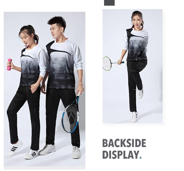 HOWE AO осенняя и зимняя одежда с длинными рукавами для бадминтона Мужская и женская футболка быстросохнущая дышащая одежда большого размера для тенниса