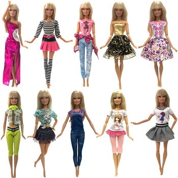 

NK 2020 10 Set Doll Hot sale Outfit Fashion Clothes Casual Party Dress Suits For Barbie Doll Gift Baby Toy Doll Clothing 2X