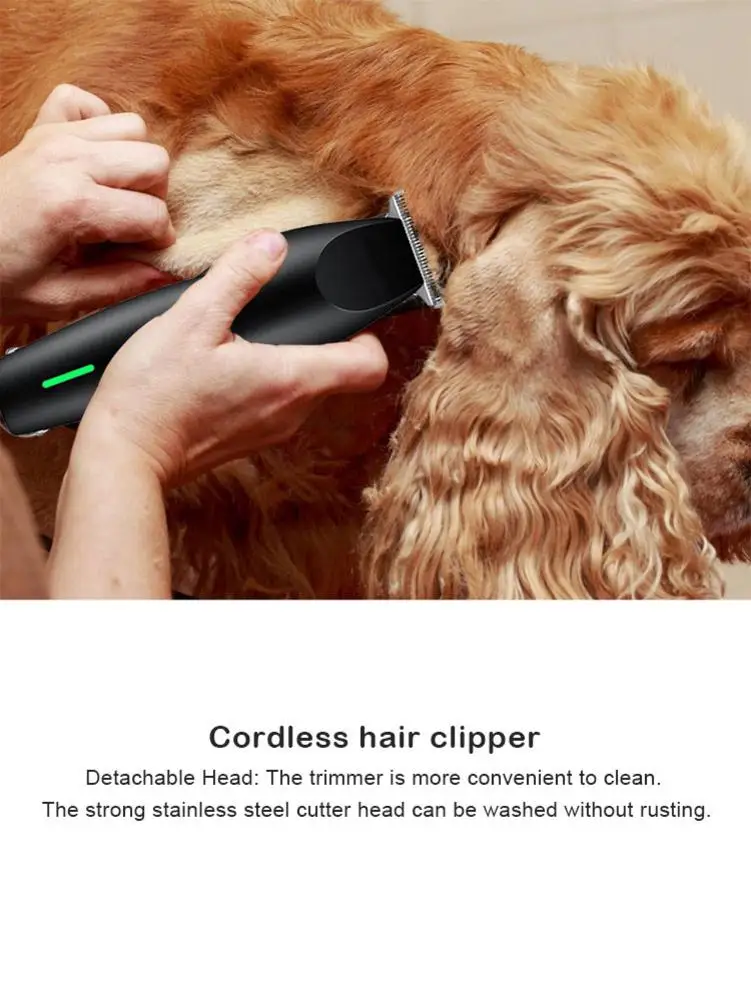 Мощный машинки для стрижки волос низкая Шум беспроводные машинки для стрижки волос для малых, средних и больших собак собаки кошки домашние животные
