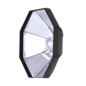 

8 Pole 80cm/31.5" Silver/Black Foldable Collapsible Dish Softbox Flash Reflector Diffuser for Bowens Mount Studio Strobe Light