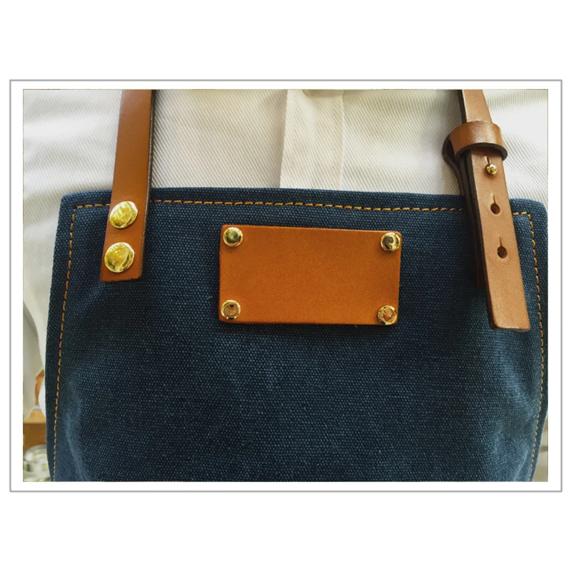JX-LCLYL Working Denim Bib Apron Leather Strap Barista Chef Barber Pocket Studio Uniform