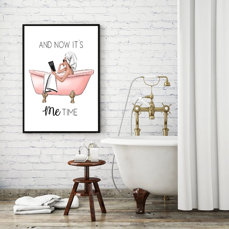 Feminine Bathroom Art Print Poster Vanity Wall Decor Fashion Wall Art Picture Canvas Painting Bathroom Decoration In Painting Calligraphy From Home Garden On Aliexpress