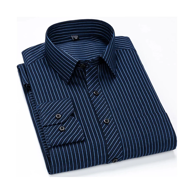 Camisa de manga larga para hombre, ropa de negocios, ajustada, informal, a rayas, para trabajo Social, 8XL, 7XL, de talla grande
