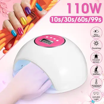 

110W LED Nail Lamp Nail Dryer 33PCS LED UV Lamp For Curings All Gel Nail Polish With Motion Sensing Manicure Pedicure Salon Tool