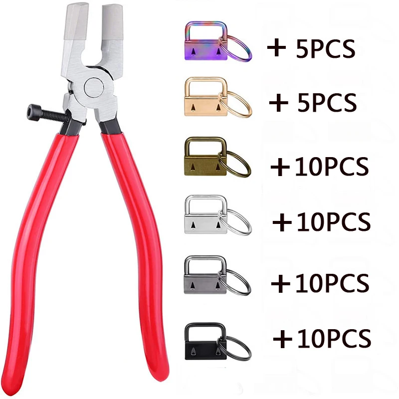 40Pcs 1 inch 4 Colors Key Fob Keychain Hardware with Pliers Tool