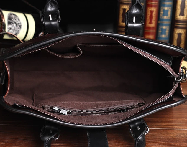 Men's Shoulder Bag Handbag with Laptop Strap for Laptop Vintage Leather Business Briefcase
