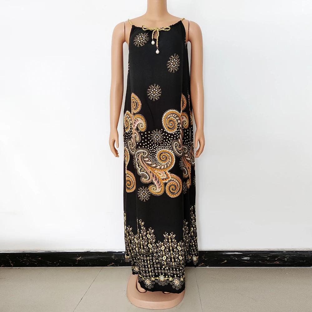 

Women Long Maxi Dress Casual Sexy Boho Dashiki Printed Summer Dresses Sleeveless V-Neck Dress Loose Vestidos
