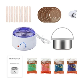 

400g Wax-melt Machine Heater 10pcs Wood Stickers Hair Removal Sets Waxing Kit Set Wax Beans Electric Hair Removal